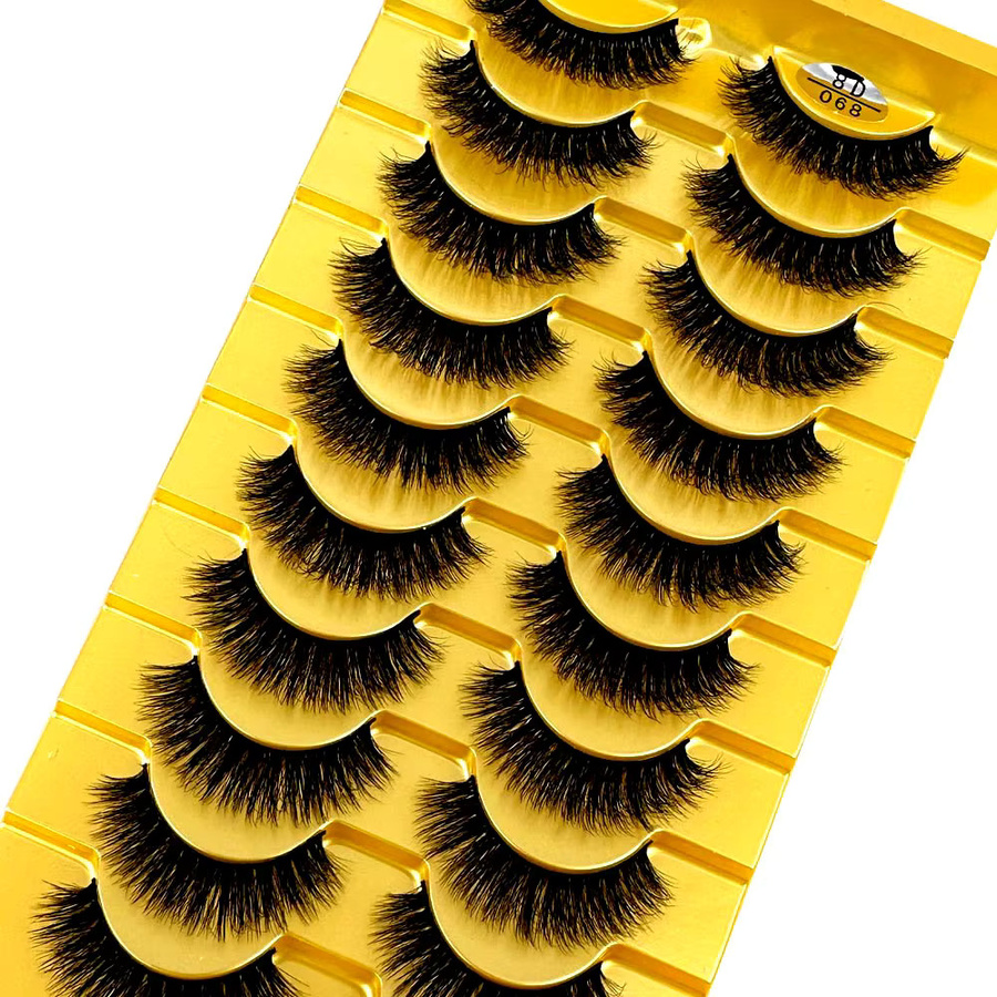 Ams Falsche Wimpern, 10 Paar, 3D Nerz Wimpern, Natürlich - Bild 5