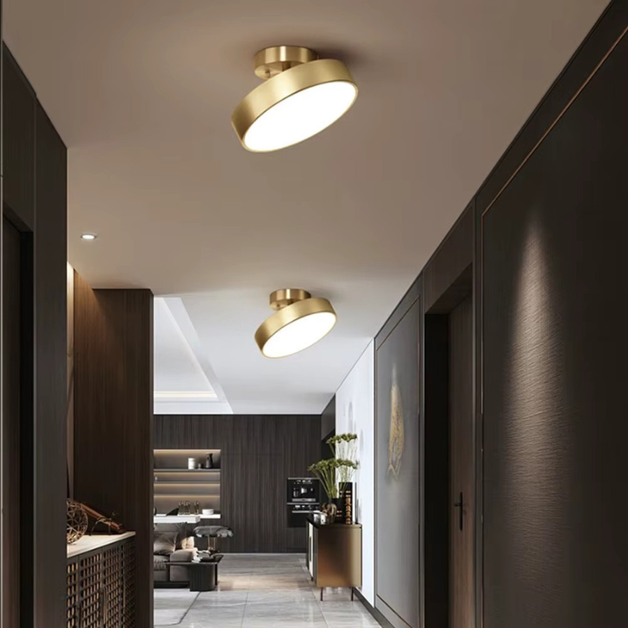 Moderne LED-Deckenleuchte von CETANT in Kupfer, verstellbarer Winkel für Wohnzimmer, Schlafzimmer, Arbeitszimmer und Flur - Bild 3