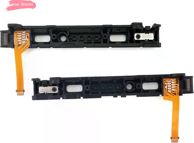 Nintendo Switch Ersatzteil Set: Rechte und linke Gleitschiene mit Flexkabel für JoyCon in Schwarz - Bild 1