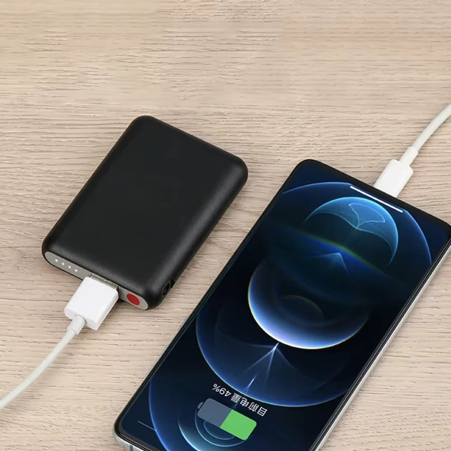 Mini Powerbank 5000mAh Tragbarer Externer Akku USB-Ladegerät in Schwarz - Bild 5