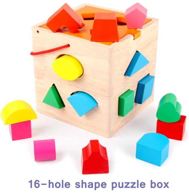 Topmix Holz Farbe & Form Zuordnung Sortierbox, Montessori Sensorikspielzeug, ab 3 Jahre - Bild 1
