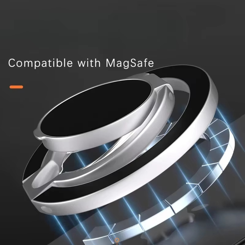 YTDMEN MagSafe Magnetischer Telefonständer und Fingerringhalter für iPhone, faltbar und tragbar, Schwarz oder Grau - Bild 2