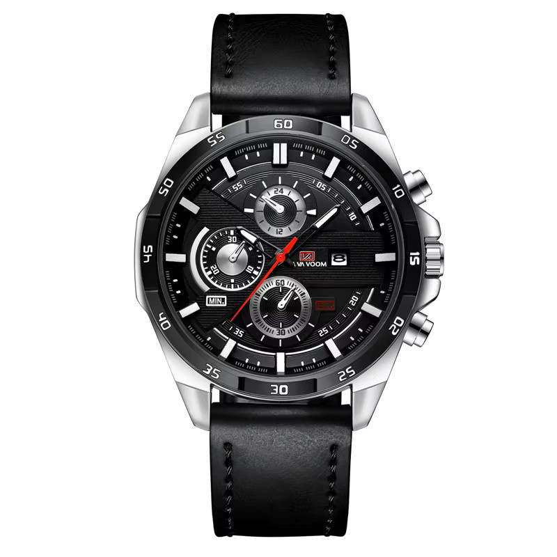 VA VA VOOM Armbanduhr, Quarz, Leder, Roségold, 46 mm, Herren - Bild 3