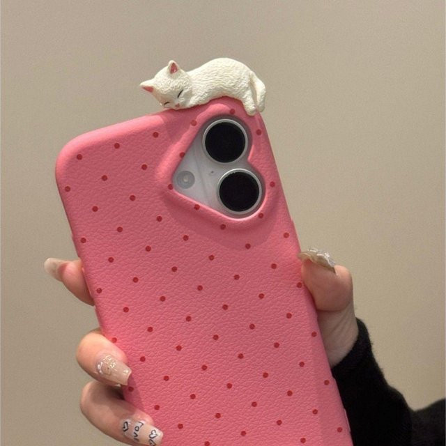 Stoßfeste Silikon-Handyhülle mit Herz- und Katzenmotiv für Apple iPhone 17 Pro Max in Rosa - Bild 1