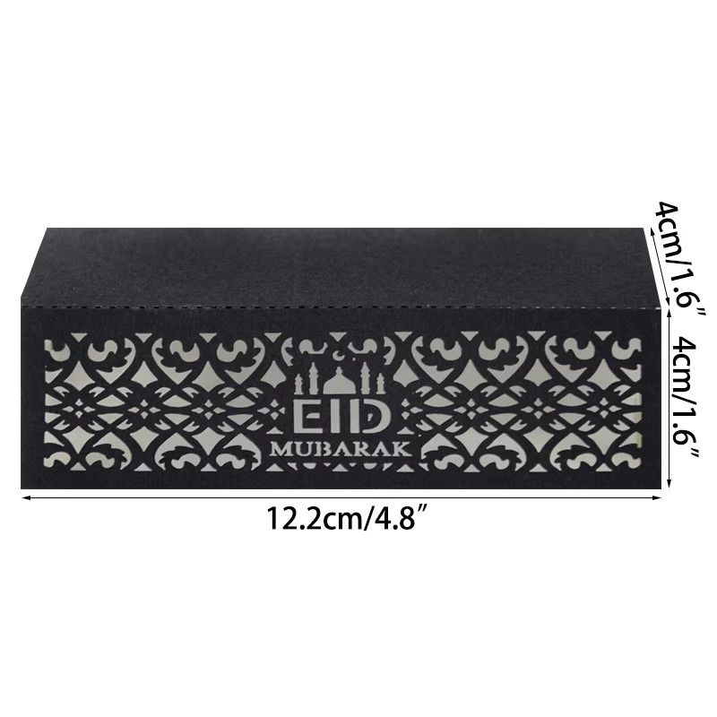 ZQNYCY Eid Mubarak Geschenkboxen mit islamischem Muster und Goldfolie, 10 Stück, mehrfarbig, rechteckig - Bild 4