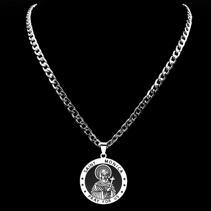 JYTF Halskette mit Anhänger, Edelstahl, Silber, Unisex - Bild 2