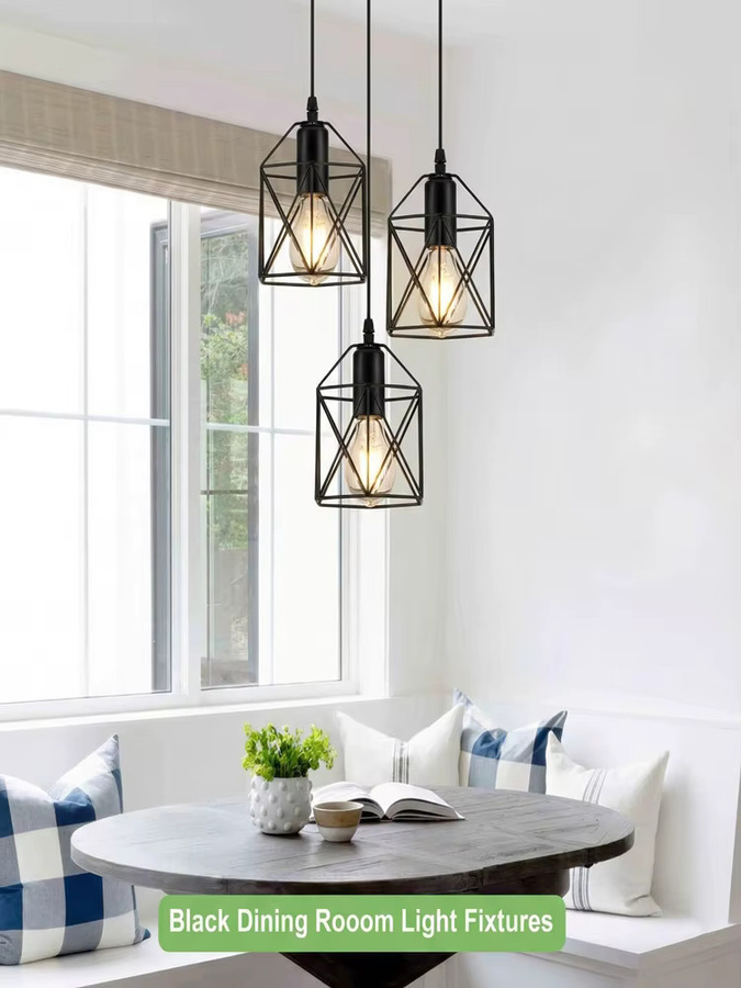 OSABO LED Pendelleuchte im Vintage-Stil aus Metall in Schwarz für Küche, Esszimmer und Wohnzimmer - Bild 4