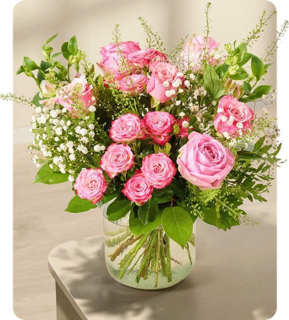 BLUME2000 Lieblingsmensch Bouquet pink white Größe M - Bild 1