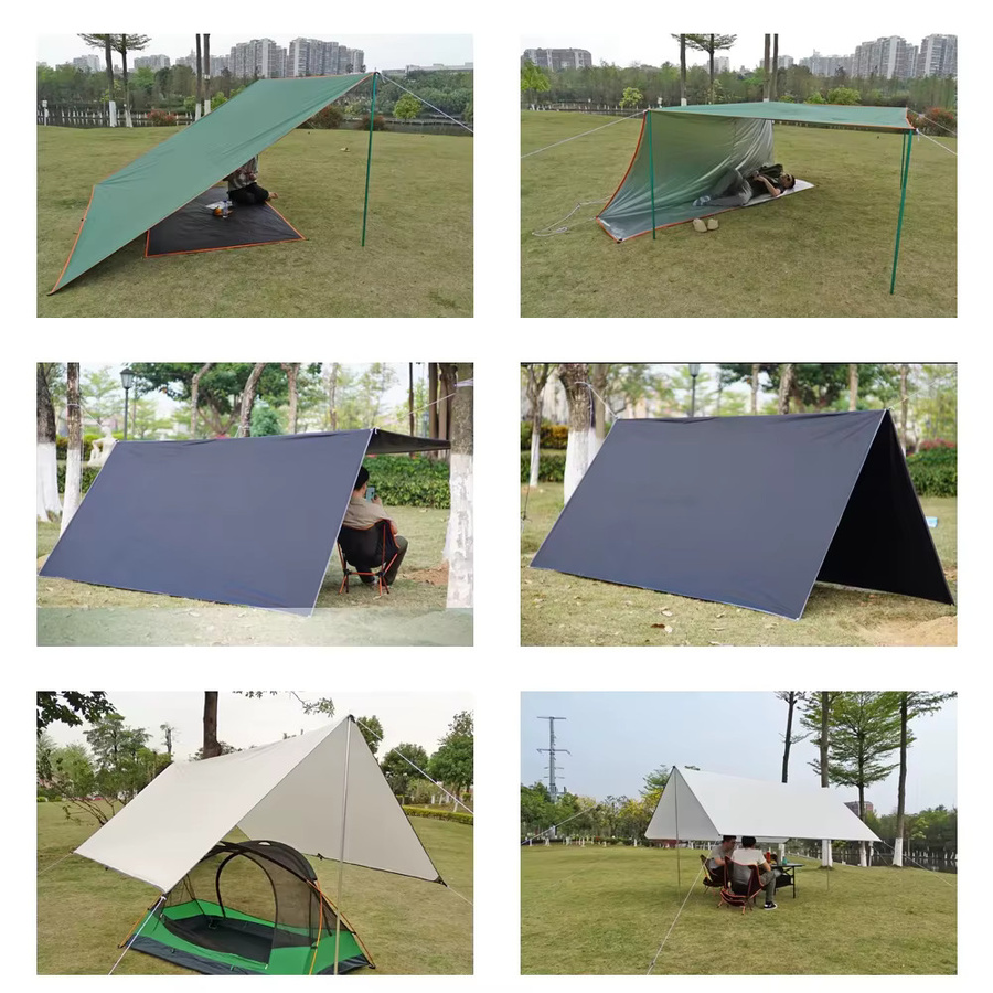 Wasserdichte Camping Plane von Top Lander in Silber/Grau mit Silberbeschichtung aus Polyester für Sonnenschutz und Outdoor-Einsätze - Bild 6