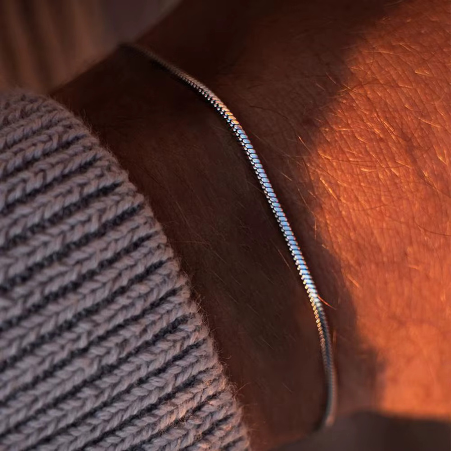 EMANCO Schlangenketten-Armband, Edelstahl, Silber, Unisex - Bild 2