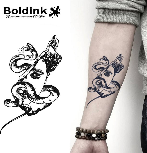 Boldink Broken Medusa Tattoo, Wasserdicht, Gotischer Stil - Bild 1