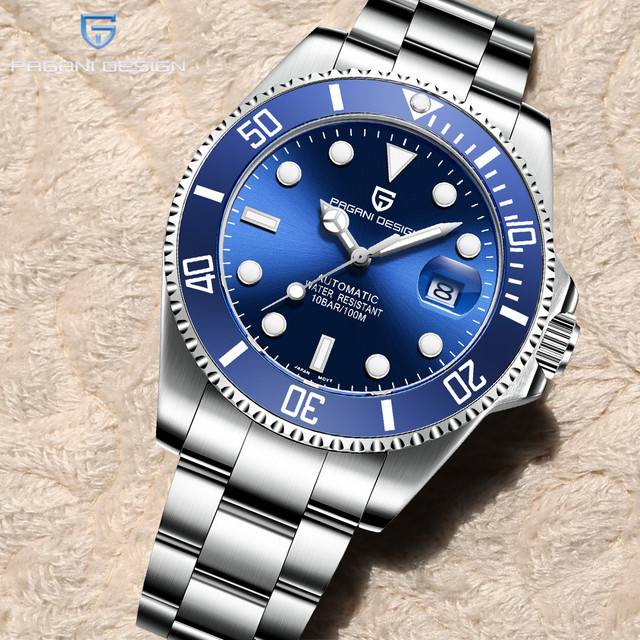PAGANI DESIGN Armbanduhr, Automatik, Edelstahl, Saphirglas, Blau, Herren - Bild 1