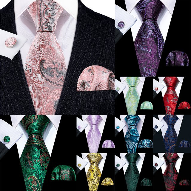 Barry.Wang Schmuck-Set, Krawatte, Einstecktuch, Manschettenknöpfe, Herren - Bild 1