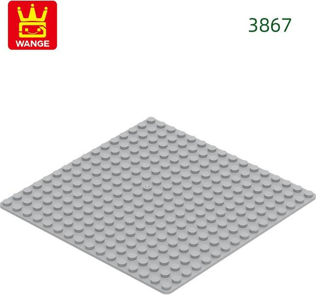 WanGe Doppelseitige Grundplatte, 1-teiliges Set, 16x16 Löcher, Grau - Bild 1