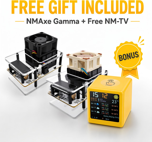 NMAxe Gamma NMMiner BM1370 ASIC BTC Solo Lottery Miner 1.2TH/s Open-Source für den Heimgebrauch - Bild 1