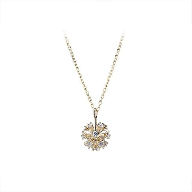 Halskette 925 Sterling Silber, Löwenzahn, Zirkon, Damen - Bild 1