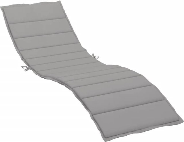 vidaXL Sonnenliegen-Auflage Grau aus wasserabweisendem Oxford-Gewebe, B/T/H: 200 x 50 x 3 cm - Bild 1
