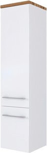 HELD MÖBEL Midischrank Davos in Weiss, modern mit LED-Beleuchtung, Breite: 30 cm, Höhe: 130 cm, Tiefe: 35 cm - Bild 1