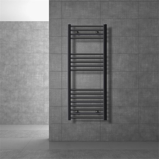 LuxeBath Badheizkörper Sahara Handtuchheizkörper aus Stahl in Anthrazit mit Seitenanschluss, B: 50 cm, H: 120 cm - Bild 1