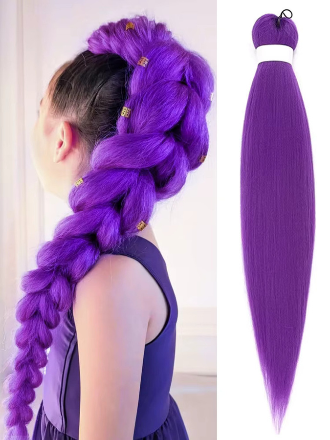 Lila Jumbo-Flechthaarverlängerung für Damen, synthetisch - Bild 5