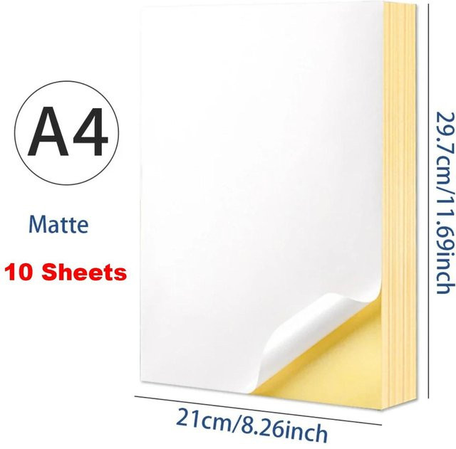 HansTech A4 Selbstklebende Etikettenblätter Weiß, 50 Blatt, Universal für Tintenstrahl- und Laserdrucker - Bild 1