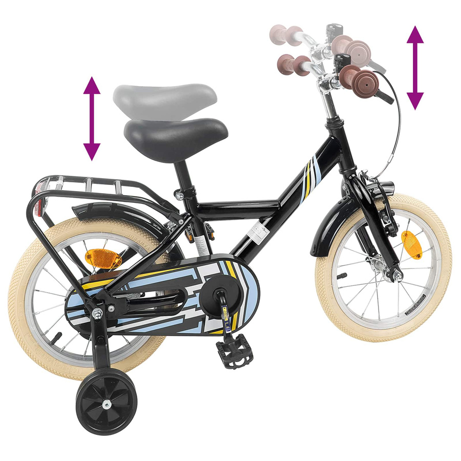 VD Home Furnishing Kinderfahrrad 12 Zoll Schwarz für Alter 2-4 Jahre - Bild 1