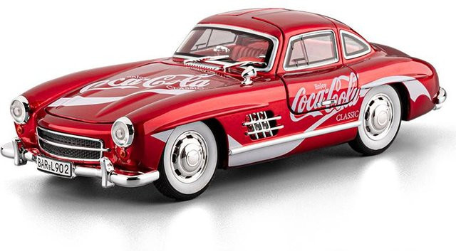 Linyi toy car Benz 300Sl Coca-Cola, Modellauto, 1:24, Metall, Sound und Licht, ab 14 Jahren - Bild 1