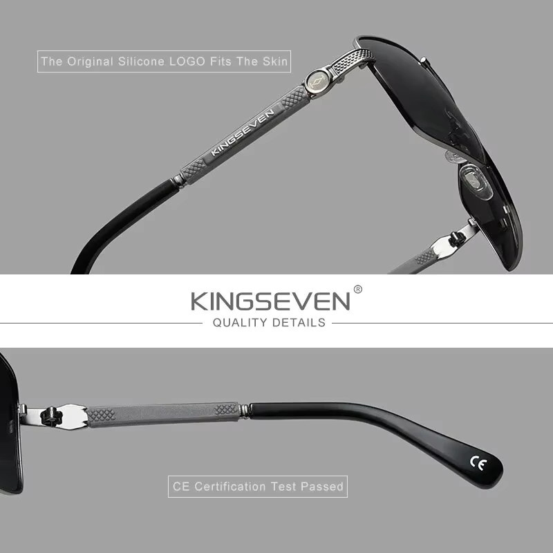 Kings even design Sonnenbrille, Vollrand, Metall, Unisex, polarisiert - Bild 4
