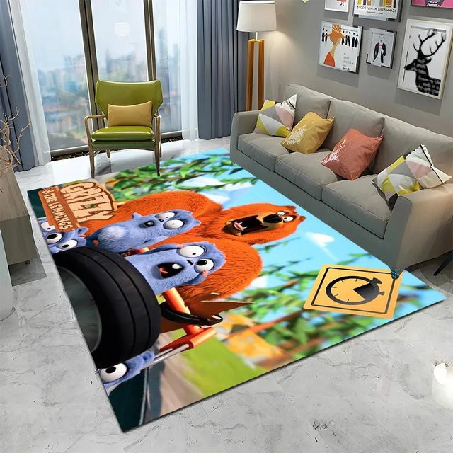 Karpetti 3D Grizzy und die Lemminge Kinderteppich, rutschfest und waschbar, B/T: 80 x 120 cm, mehrfarbig - Bild 1