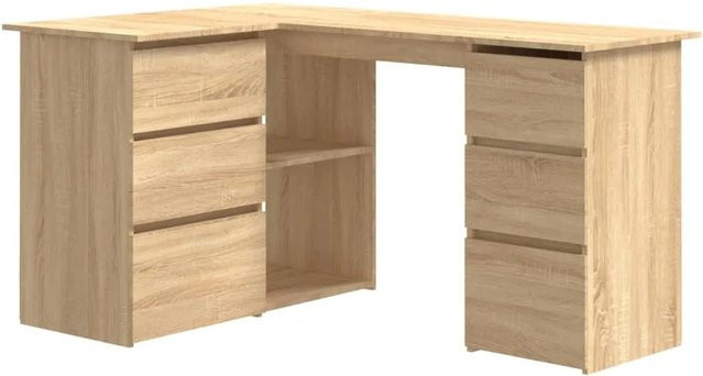 vidaXL Eckschreibtisch Sonoma-Eiche, Farbe: Braun, B/T/H: 145 x 100 x 76 cm - Bild 1