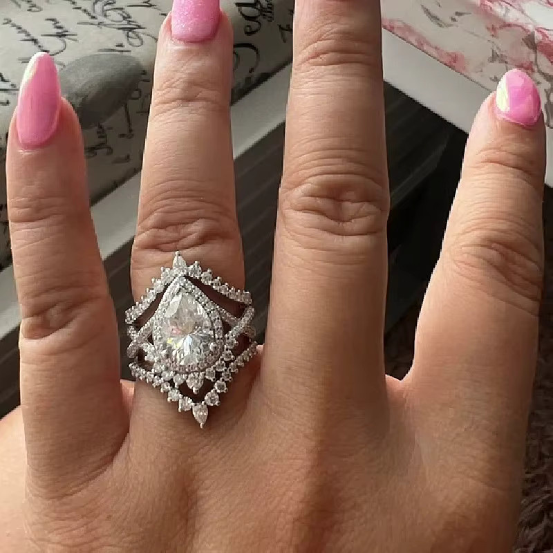 Huitan Ringe Set, Zirkonia, Kristall, Silber, Damen - Bild 4