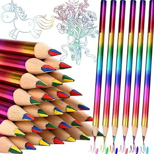8 oder 16 Stück Regenbogen-Mehrfarbstifte 4-in-1 Buntstifte zum Zeichnen und Skizzieren in Multicolour - Bild 1