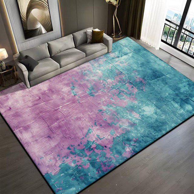JGJG Wohnzimmerteppich Modern Abstrakt in Schwarz Grau, Rutschfester und Waschbarer Teppich für Schlafzimmer und Wohnzimmer, B/T: 80 x 120 cm - Bild 1