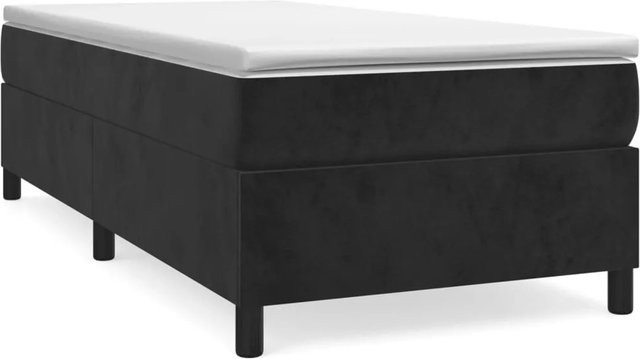 vidaXL Boxspringbett aus Samt in Schwarz, B/T: 90 x 190 cm - Bild 1