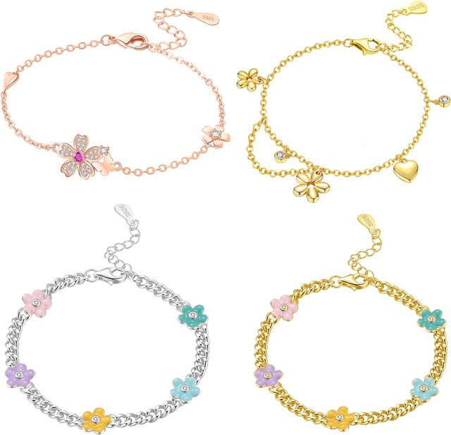 Orstarry Armband, 925 Silber, Kirschblüte, Schmetterling, Zirkonia - Bild 1