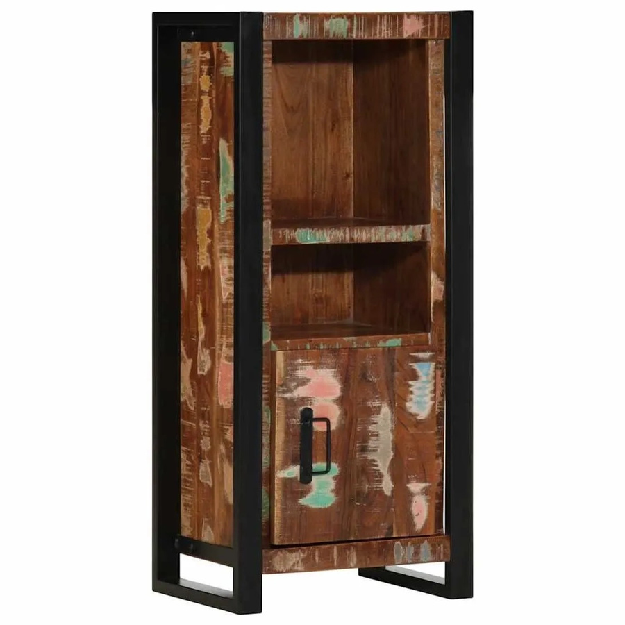 vidaXL Badschrank aus Massivholz in Altholz-Optik, Braun, B/T/H: 40 x 30 x 90 cm - Bild 2