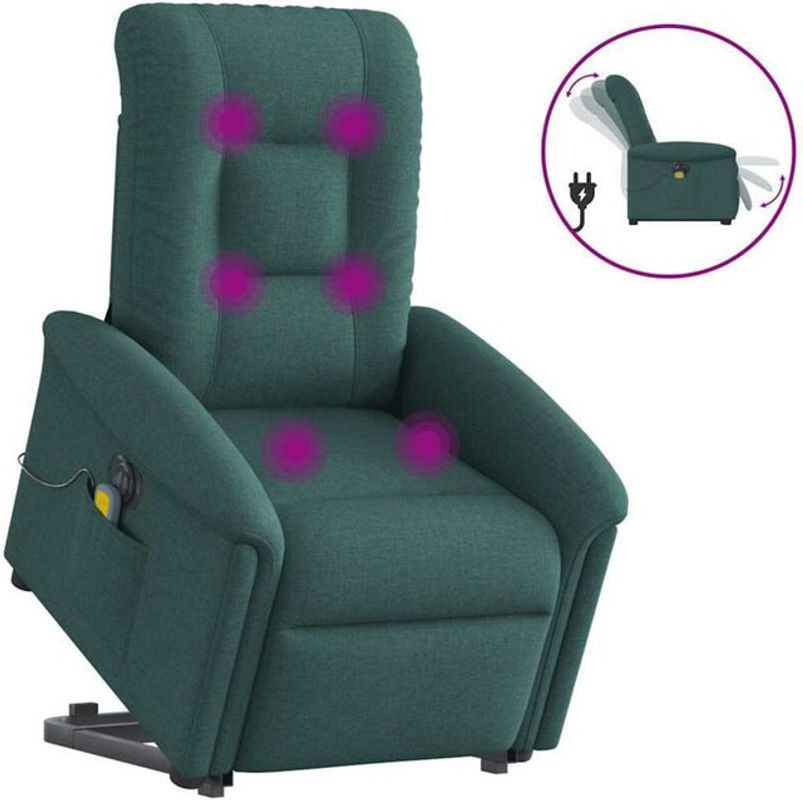 Elektrischer Massagesessel mit Aufstehhilfe von vidaxl in Dunkelgrün aus Stoff - Bild 1