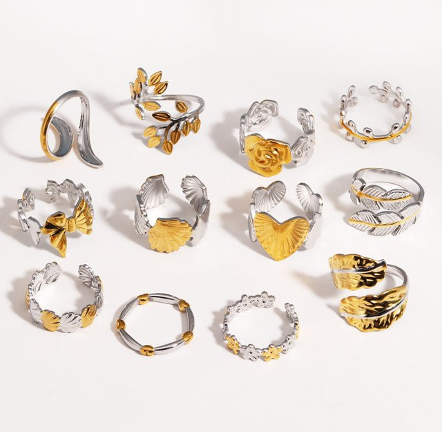 YUYAN Ring Edelstahl, Bicolor, Damen - Bild 1