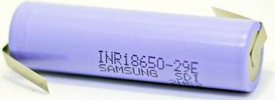 Samsung INR18650-29E ZLF Spezial-Akku Li-Ion 3.6 V 2900 mAh Flat-Top mit Z-Lötfahne in Purple - Bild 1
