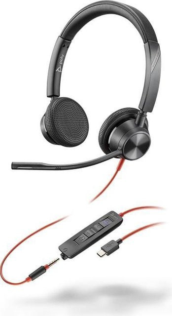 HP Poly Blackwire 3325 On-Ear Headset Schwarz mit 3,5 mm Klinke und USB-C, zertifiziert für Microsoft Teams und UC - Bild 1
