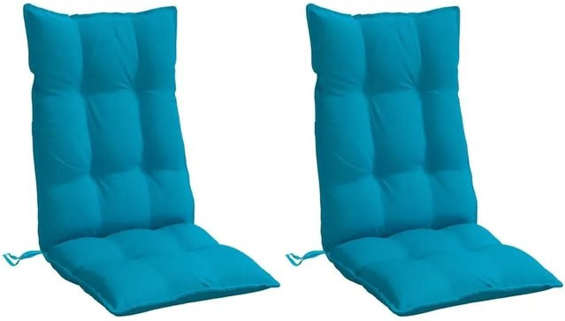 vidaXL Hochlehner-Auflagen 2er-Set Hellblau aus wasserabweisendem Oxford-Gewebe - Bild 1