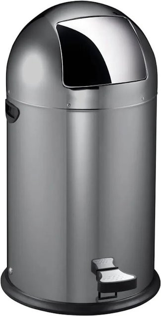 PROREGAL Abfalleimer Grau mit Fußpedal und verzinktem Inneneimer, Volumen: 33 Liter, H x Ø: 70 x 35 cm - Bild 1