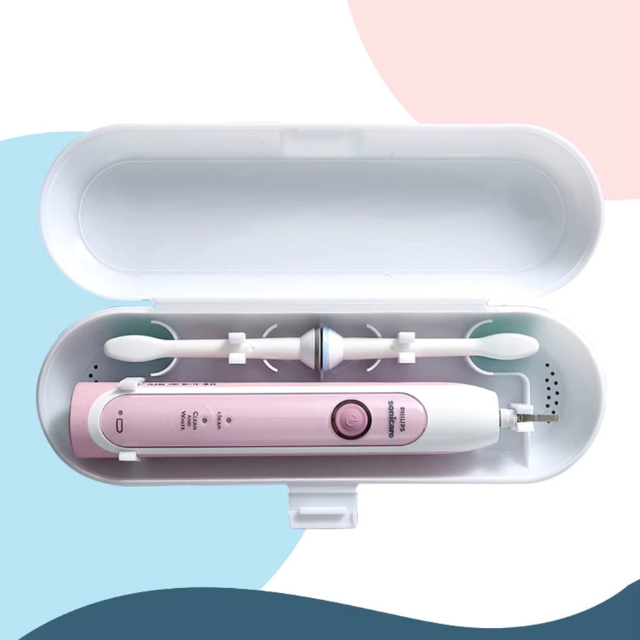 Philips Zahnbürsten- und Zahnpastahalter mit Schutzhülle als tragbare Reisebox für elektrische Zahnbürsten, Farbe: Weiß - Bild 2