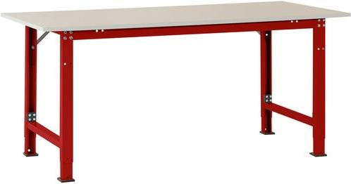 Manuflex AS0032.3003 Packtisch PACKPOOL Spezial mit Melaminplatte in Rubin-Rot, B/T/H: 200 x 80 x 72,2-102,2 cm - Bild 1