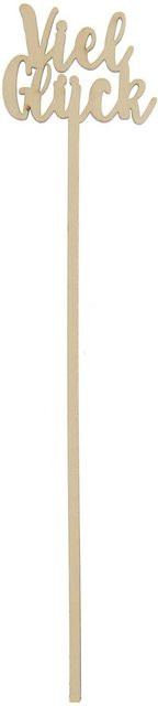 Rico Design Holzpicker Viel Glück Dekorationsfigur aus Holz, Höhe: 24 cm - Bild 1