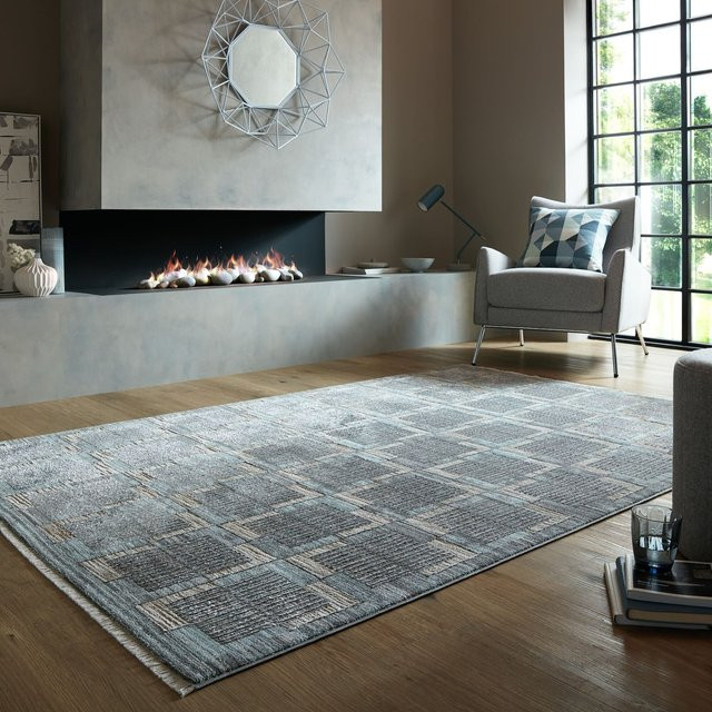 Kadima Design Teppich DALE kariert in Grau, B/T: 200 x 290 cm - Bild 1