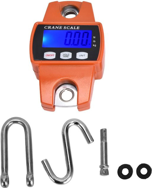 Digitale Hängewaage von KONNWEI in Orange mit Gussaluminium-Gehäuse und Digitalanzeige, Tragkraft bis 300 kg - Bild 1