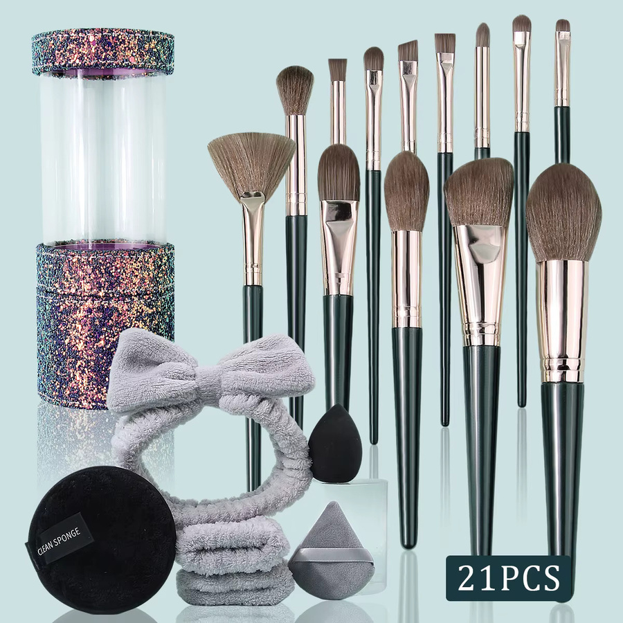 KOSSHOW Make-up-Pinsel-Set mit Haarband und Puderquasten, 21-teilig, Unisex - Bild 2