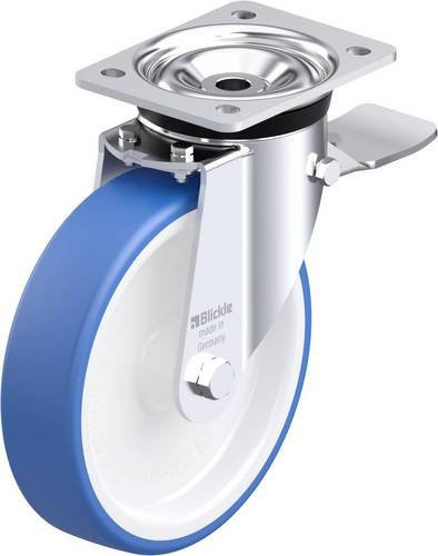 Blickle LK-POTHS 200G-ST Stahlblech-Lenkrolle in Blau mit 200 mm Rad-Durchmesser und einer Tragfähigkeit von max. 550 kg - Bild 1