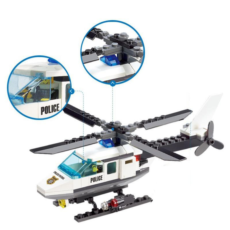 Yiran toy Stadtserie Polizeihelikopter Bausteine 102-teiliges Set - Bild 4